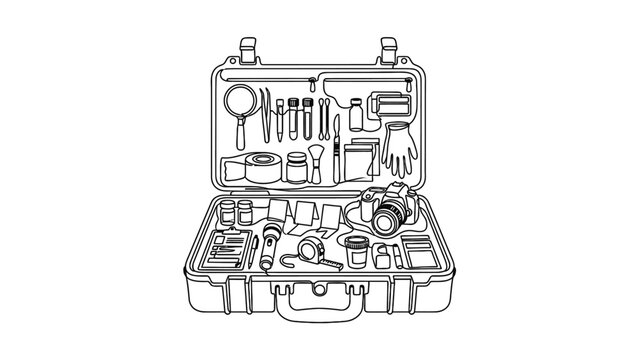 Open Toolbox with Various Tools and Equipment