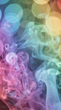 Ethereal Swirls: A Journey Through Colorful Smoke and Soft Light Transitions Capturing the Essence of Dream-like Ambiance and Mystical Atmosphere