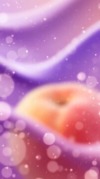 A Captivating Fusion of Colors and Light: An Enchanting Background Featuring a Blend of Soft Pastels with Delicate Bokeh Effects and a Subtle Focus on an Apple