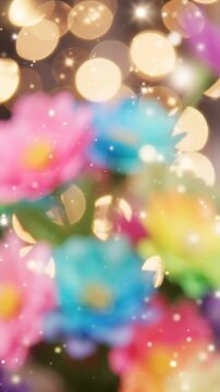 A Beautiful Display of Colorful Flowers Against a Dreamy Bokeh Background, Capturing the Essence of Nature's Splendor and the Magic of Light