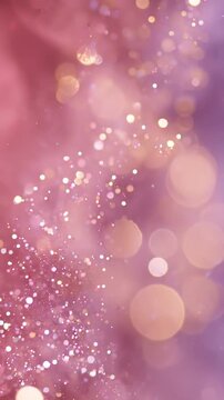 Captivating Glittery Sparkles: A Mesmerizing Visual Experience of Soft, Ethereal Bokeh in Shades of Pink and Purple, Perfect for Relaxation and Inspiration.