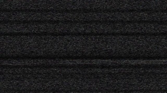 TV Static Noise Opener - Vintage Broadcast Glitch Scan Lines Black Background Loop