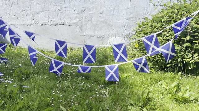 Scottish Bunting and World Flags Display in the Breeze