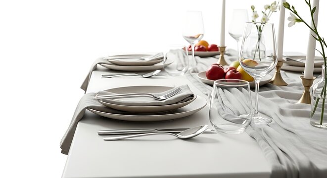 Elegant table setting for dinner party.