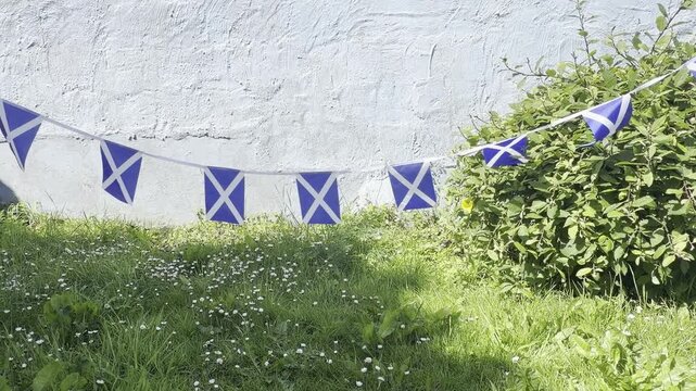 Scottish Bunting and World Flags Display in the Breeze