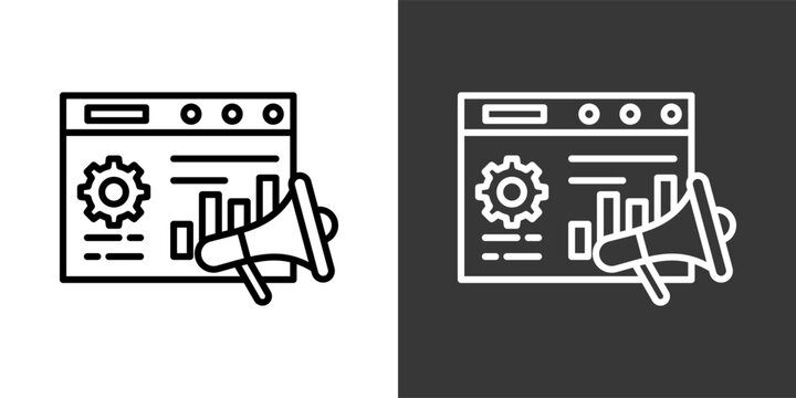 Data Driven Marketing Black And White Icon Set Collection Pack Vector Illustration