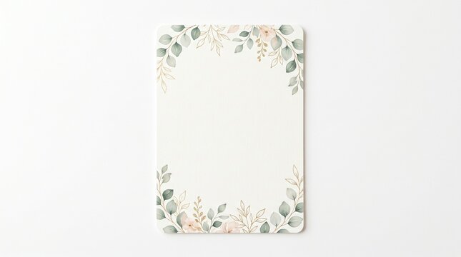 Watercolor greenery wedding save the date blank card template