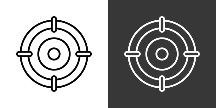 Scope Black And White Icon Set Collection Pack Vector Illustration