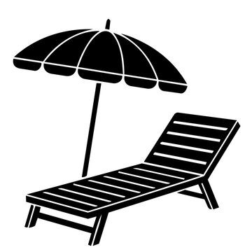beach chair and umbrella