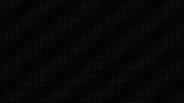 A minimal, looping animation of a white dot grid forming wave patterns on a black background. Perfect for modern tech, cyber, or data driven project backgrounds