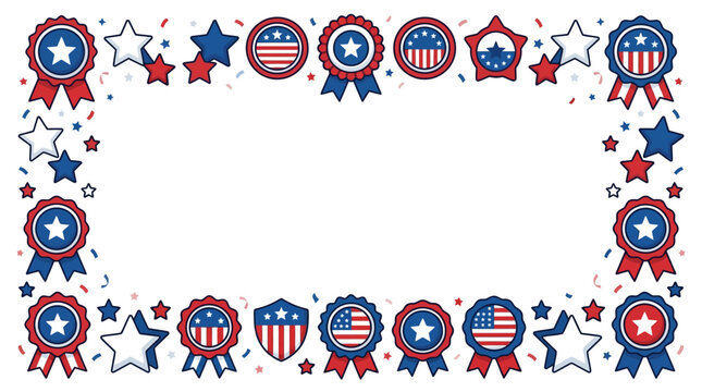 American Patriotic Ribbons and Stars.