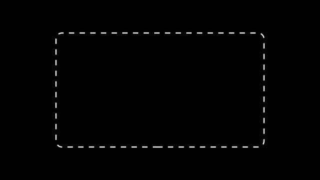 white dashed line rectangle border frame dynamic motion graphics layout overlay