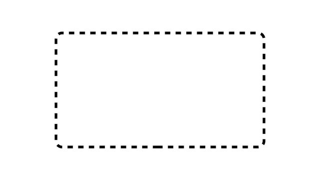 clean black dashed line rectangle border frame animation layout overlay