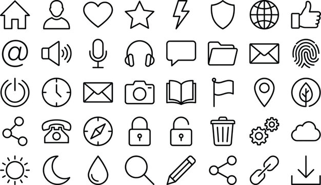 Universal web and interface line icon set for app development user experience website dashboard design business