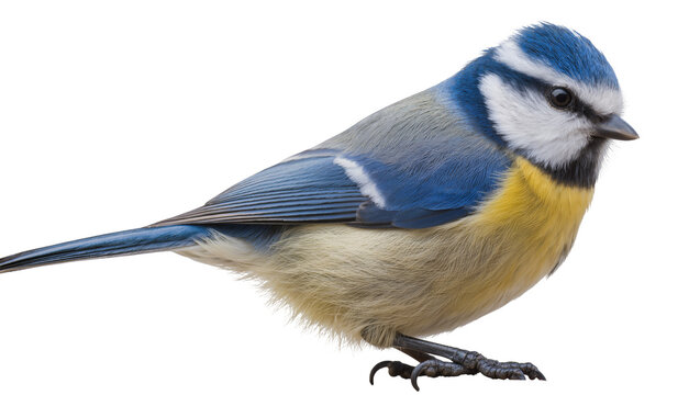 Blue tit bird with yellow and blue feathers