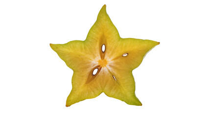 Fototapeta premium Star fruit slice with seeds and white