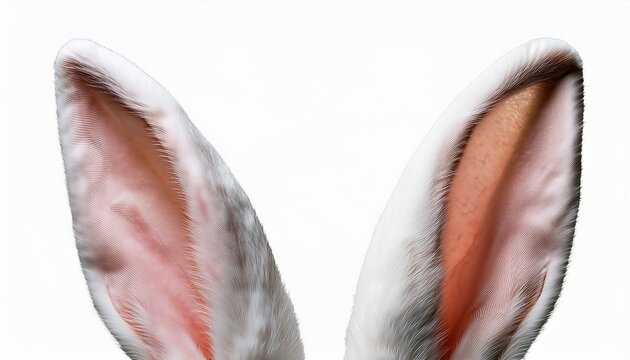 Isolated White Rabbit Ears On Transparent Background For Easter Designs