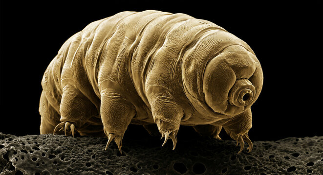 Tardigrade Water Bear SEM Scanning Electron Microscope View Eight Legs Claws Micro-Animal
