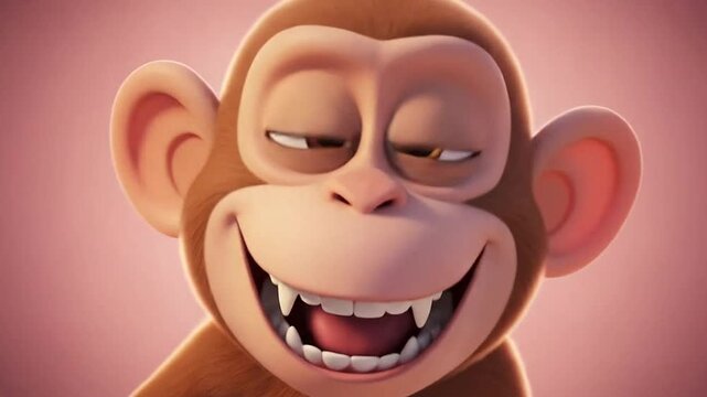 Friendly 3D animated monkey character with happy expression.