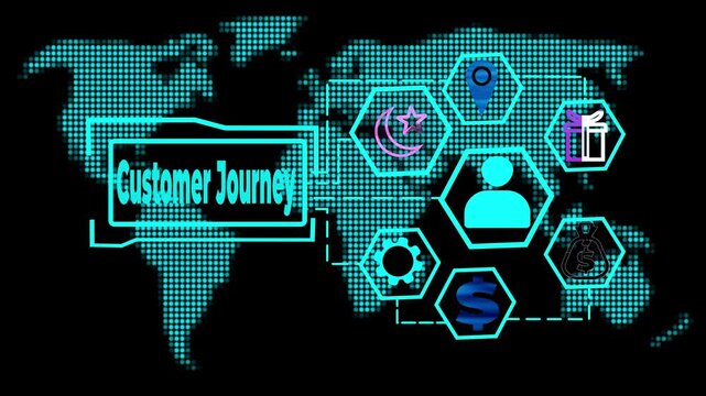 Customer journey mapping infographic animation concept digital marketing strategy business growth