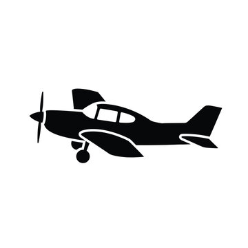 Small Airplane Silhouette Vector.