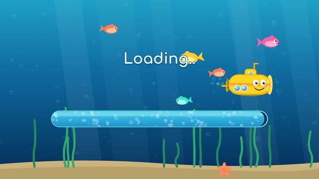 Underwater Yellow Submarine Ocean Loading Screen