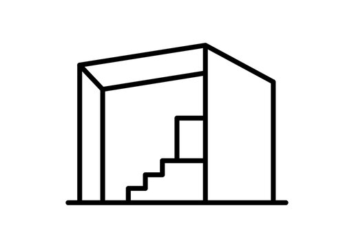 Icono de casa moderna con escaleras interiores