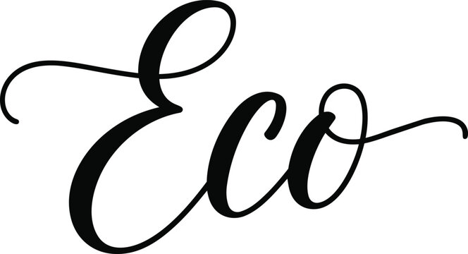 Eco typography calligraphy lettering design