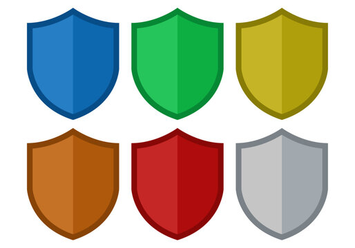 Conjunto de escudos protectores en diversos colores