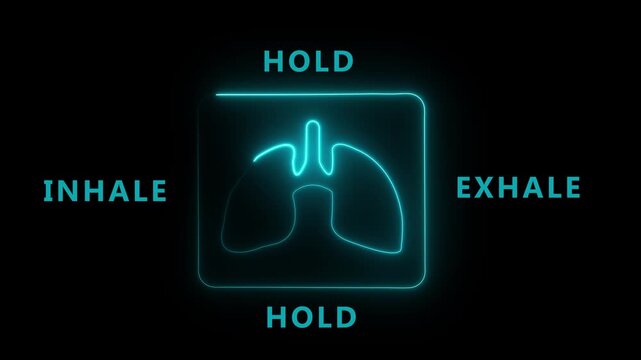 Deep Breathing Technique &ndash; Inhale Hold Exhale Neon Design