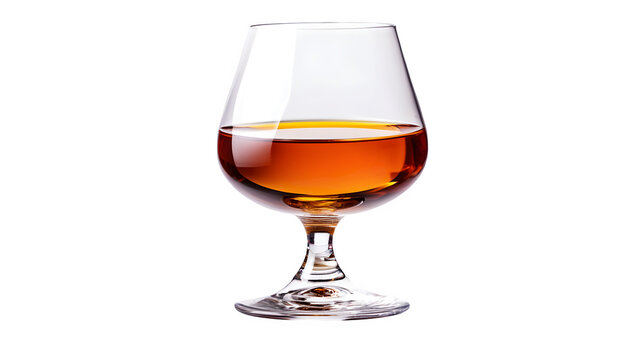 Classic elegant brandy snifter glass for spirits and cocktails, vintage barware essential, isolated on white background