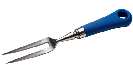 Fototapeta premium Metal carving fork with blue rubber handle and hanging hole