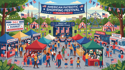 American Patriotic Shopping Festival: July 4th Community Market & Celebration © il
