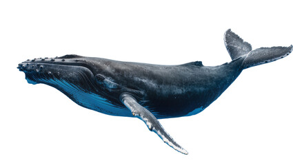 Humpback whale swimming, detailed view of fins and body © Sarah