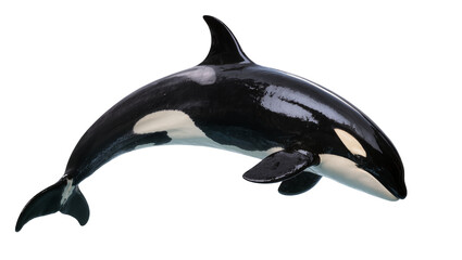 Orca whale swimming, black and white marine mammal © Johanna