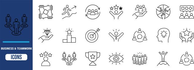 Business success teamwork leadership icons. target icon set, trophy icon set, diamond icon set © Ayub
