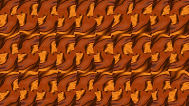 Abstract wavy liquid background  with seamless fluid marble pattern in brown and gold tones