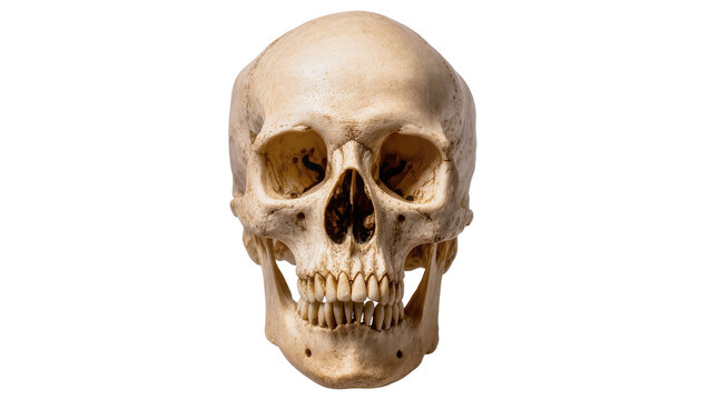 Human skull with teeth and eye sockets