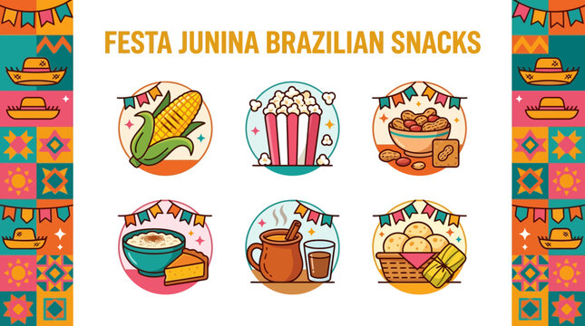 Festa Junina Brazilian Snacks A Colorful Collection of Traditional Treats and Festive Decorations