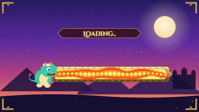 Cute Dragon Fire Fantasy Progress Bar Animation