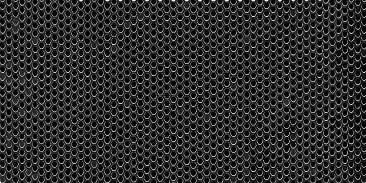 Honeycomb pattern dark gray metallic perforated surface texture