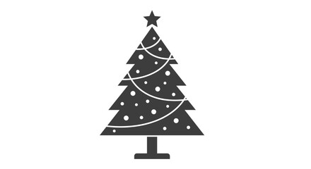 Obraz premium christmas tree silhouette on white background holiday
