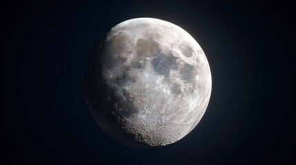 Obraz premium crater. Detailed lunar surface glowing against a dark sky, celestial close-up view. STEM education sheets, lab safety posters, designed for STEM education and laboratory safety posters.