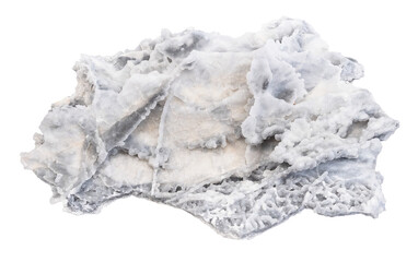 Fototapeta premium raw piece of gray botryoidal chalcedony rock cutout on white background