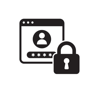 User Account Login Window with Password and Security Padlock Icon