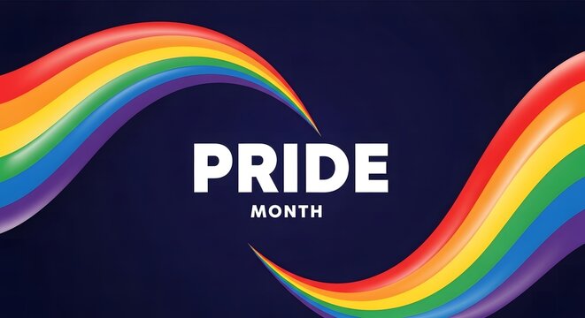 Happy flag day celebrating pride month with rainbow colors