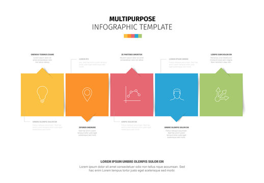 Modern Multipurpose Infographic Template with Five Colorful Steps