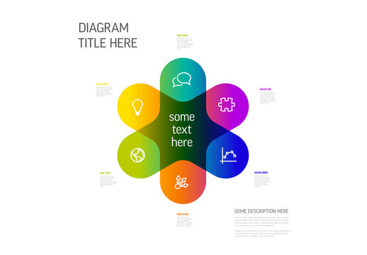 Colorful Business Flower Infographic Template with 6 Steps