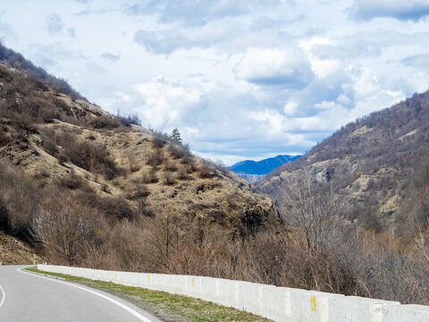 M6 highway in Lori region of Armenia in March