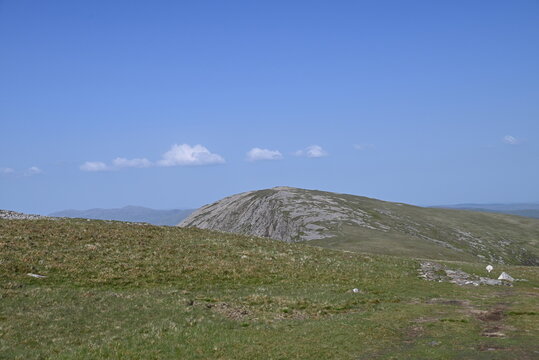 a view from the top of Cadair Idris in wales in southern Snowdonia along the Minffordd Path